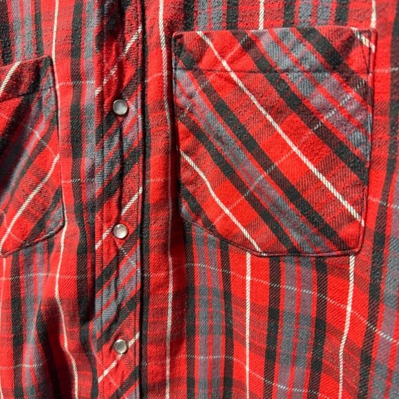 Vintage Hammill red plaid flannel shirt size medium mens - Picture 2 of 3